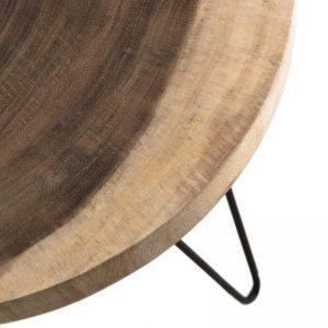 table d appoint en bois de mungur et pieds metal 55cm woody